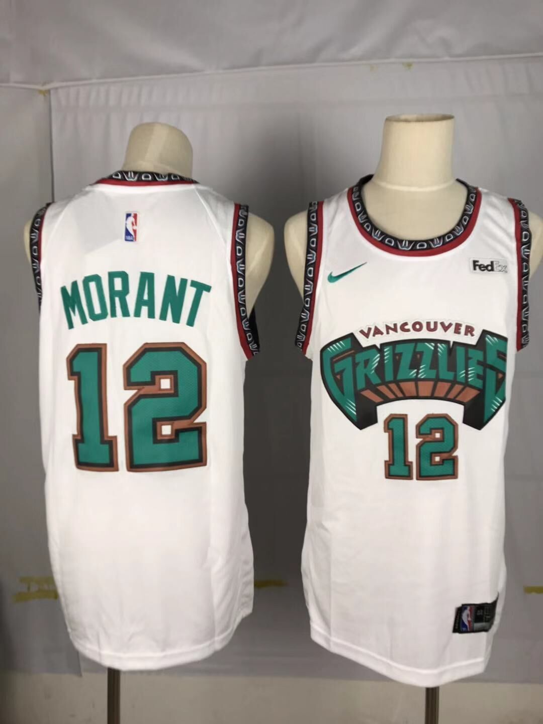 Men Memphis Grizzlies #12 Morant White Throwback Nike NBA Jerseys->chicago bulls->NBA Jersey